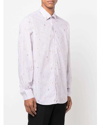 Chemise à manches longues à rayures verticales rose Etro