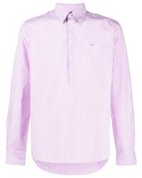 Chemise à manches longues à rayures verticales rose Sun 68