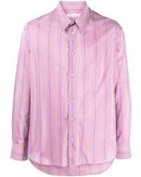 Chemise à manches longues à rayures verticales rose Wales Bonner