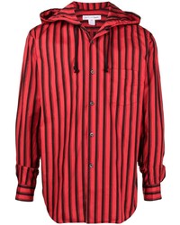 Chemise à manches longues à rayures verticales rouge et noir Comme Des Garcons SHIRT