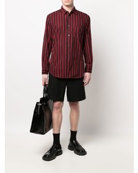 Chemise à manches longues à rayures verticales rouge et noir Comme Des Garcons SHIRT