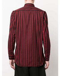 Chemise à manches longues à rayures verticales rouge et noir Comme Des Garcons SHIRT