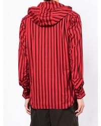 Chemise à manches longues à rayures verticales rouge et noir Comme Des Garcons SHIRT