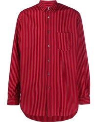 Chemise à manches longues à rayures verticales rouge Comme Des Garcons SHIRT