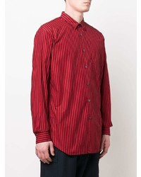 Chemise à manches longues à rayures verticales rouge Comme Des Garcons SHIRT