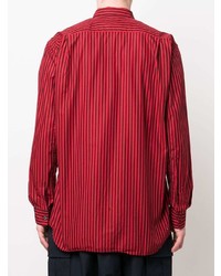 Chemise à manches longues à rayures verticales rouge Comme Des Garcons SHIRT