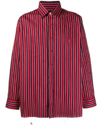 Chemise à manches longues à rayures verticales rouge Needles