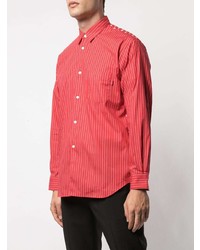 Chemise à manches longues à rayures verticales rouge Supreme