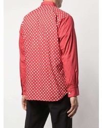 Chemise à manches longues à rayures verticales rouge Supreme