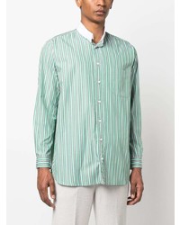 Chemise à manches longues à rayures verticales vert menthe MACKINTOSH