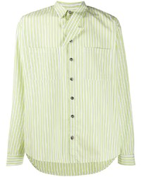 Chemise à manches longues à rayures verticales vert menthe DUOltd