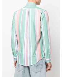 Chemise à manches longues à rayures verticales vert menthe Polo Ralph Lauren