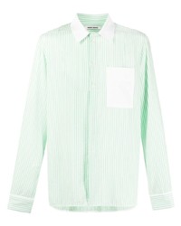 Chemise à manches longues à rayures verticales vert menthe Henrik Vibskov