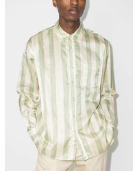 Chemise à manches longues à rayures verticales vert menthe COMMAS