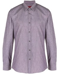 Chemise à manches longues à rayures verticales violet clair BOSS HUGO BOSS