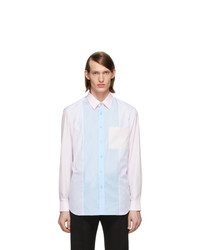 Chemise à manches longues à rayures verticales violet clair Burberry