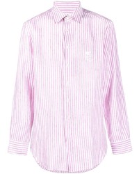 Chemise à manches longues à rayures verticales violet clair Etro