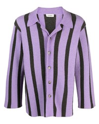 Chemise à manches longues à rayures verticales violet clair Nanushka