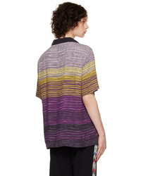Chemise à manches longues à rayures verticales violet clair Missoni