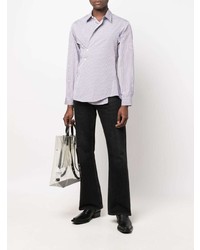 Chemise à manches longues à rayures verticales violet clair Martine Rose