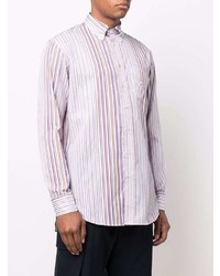 Chemise à manches longues à rayures verticales violet clair Etro