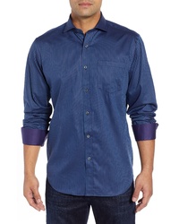 Chemise à manches longues à rayures verticales violette
