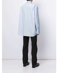 Chemise à manches longues à volants bleu clair Raf Simons