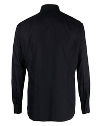 Chemise à manches longues à volants noire Tagliatore