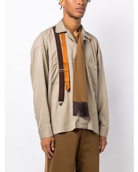 Chemise à manches longues beige Maison Mihara Yasuhiro