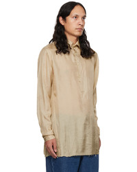 Chemise à manches longues beige Edward Cuming