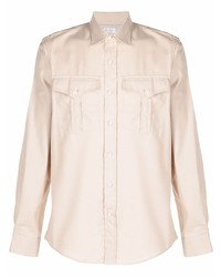 Chemise à manches longues beige Brunello Cucinelli