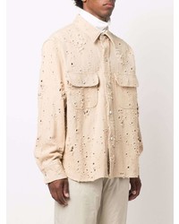 Chemise à manches longues beige MSGM