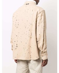 Chemise à manches longues beige MSGM