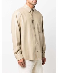 Chemise à manches longues beige Nanushka