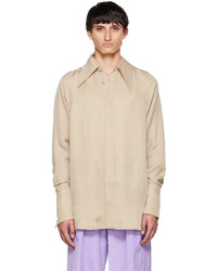 Chemise à manches longues beige King & Tuckfield