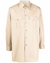 Chemise à manches longues beige Lemaire