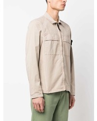 Chemise à manches longues beige Stone Island