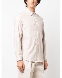 Chemise à manches longues beige Brunello Cucinelli