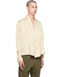 Chemise à manches longues beige Greg Lauren