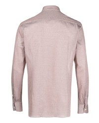 Chemise à manches longues beige Corneliani