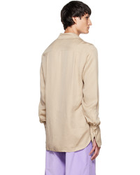 Chemise à manches longues beige King & Tuckfield