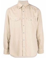 Chemise à manches longues beige Tom Ford