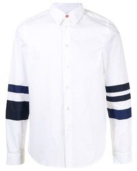 Chemise à manches longues blanc et bleu marine PS Paul Smith