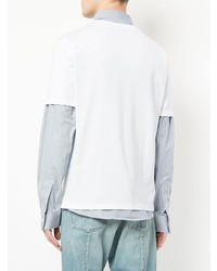 Chemise à manches longues blanc et bleu Ambush