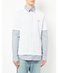 Chemise à manches longues blanc et bleu Ambush