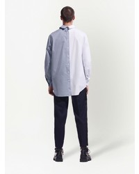 Chemise à manches longues blanc et bleu Karl Lagerfeld