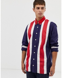 Chemise à manches longues blanc et rouge et bleu marine Tommy Hilfiger