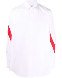 Chemise à manches longues blanc et rouge Valentino