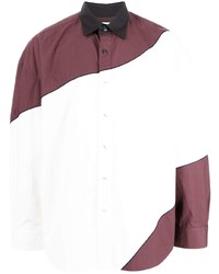 Chemise à manches longues blanc et rouge Yoshiokubo