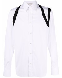 Chemise à manches longues blanche et noire Alexander McQueen